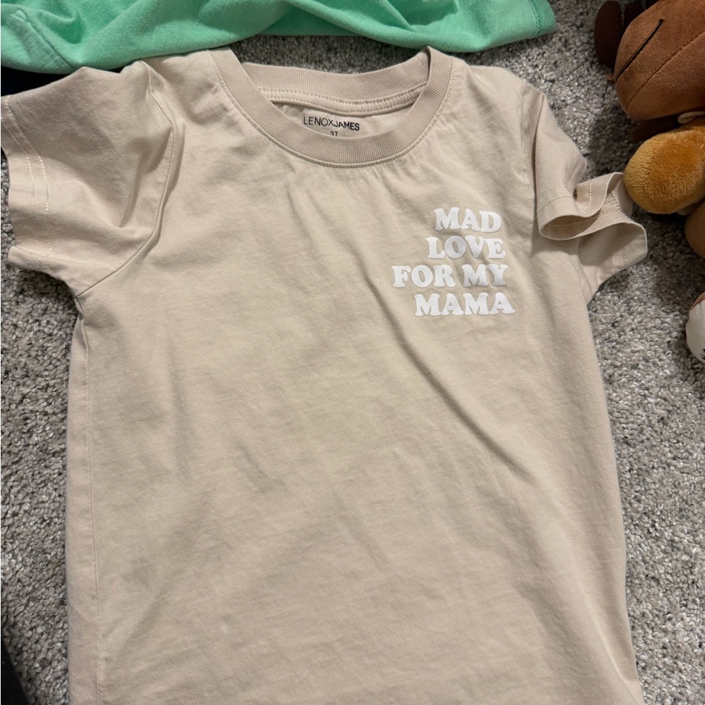 Lenox James Kids Beige T-Shirt - Mad Love for My Mama
